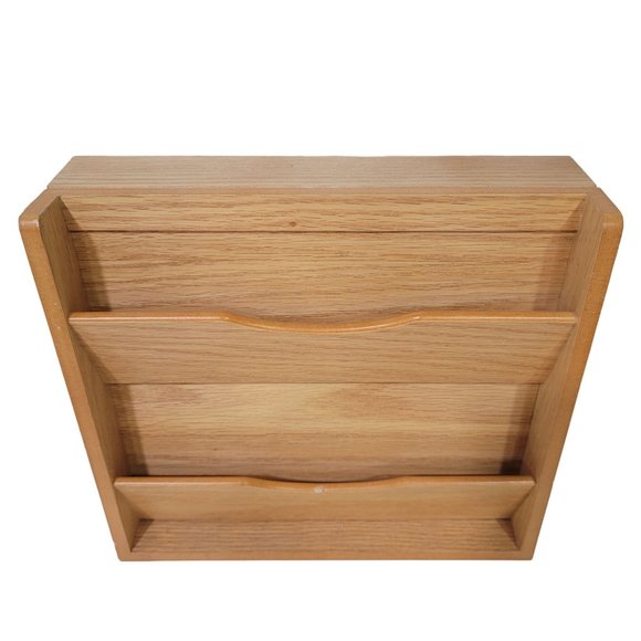 Bamboo Key and Mail Organizer For Wall entry way. key and mail mud room key - Picture 1 of 6
